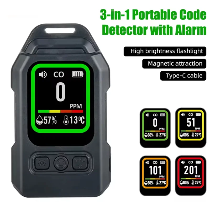 Smart Carbon Monoxide Detector with Temp & Humidity Monito